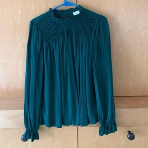 a New Day green blouse with key hole back